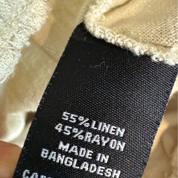 Briggs Linen Blend Cropped Pants Natural 6 - Picture 5 of 8